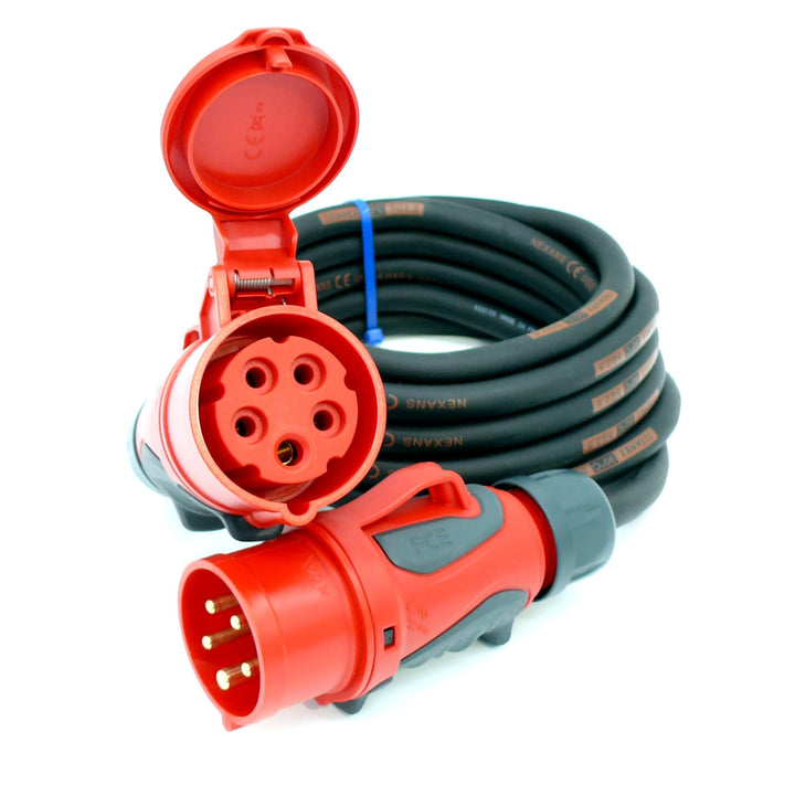CEE Starkstromkabel (1,5m-50m) 16A Verlängerungskabel Titanex H07RN-F 5x1,5mm² mit PCE Grip Stecker