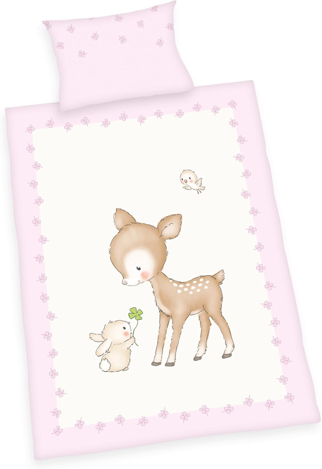 Herding Baby Best Bettwäsche-Set, Kleines Reh, Kopfkissenbezug 40 x 60 cm mit Hoteleinschlag, Bettbe