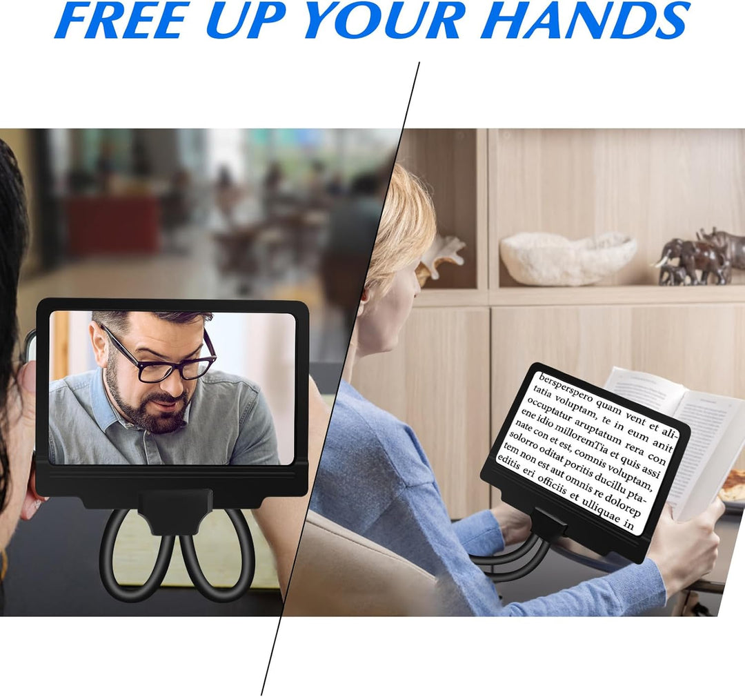 NZQXJXZ 5X Hands Free Lupe mit Licht hängenden Hals, Flexible Schwanenhals Full Page Vergrösserungsg