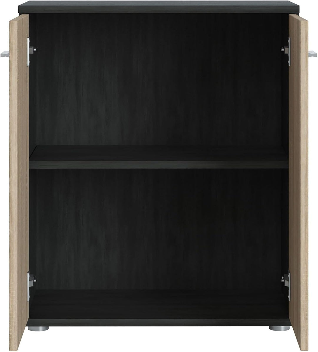 CARO-Möbel Kommode Sideboard Schrank Tommy Esche grau/Sonoma Eiche, Anrichte mit 2 Türen inklusive E