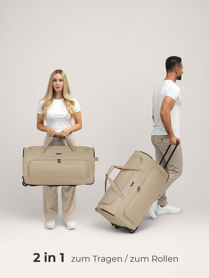 REDOLZ grosse L Trolley-Reisetasche mit Rollen 71 cm | 81 Liter | für Männer & Frauen (Duffle Essent