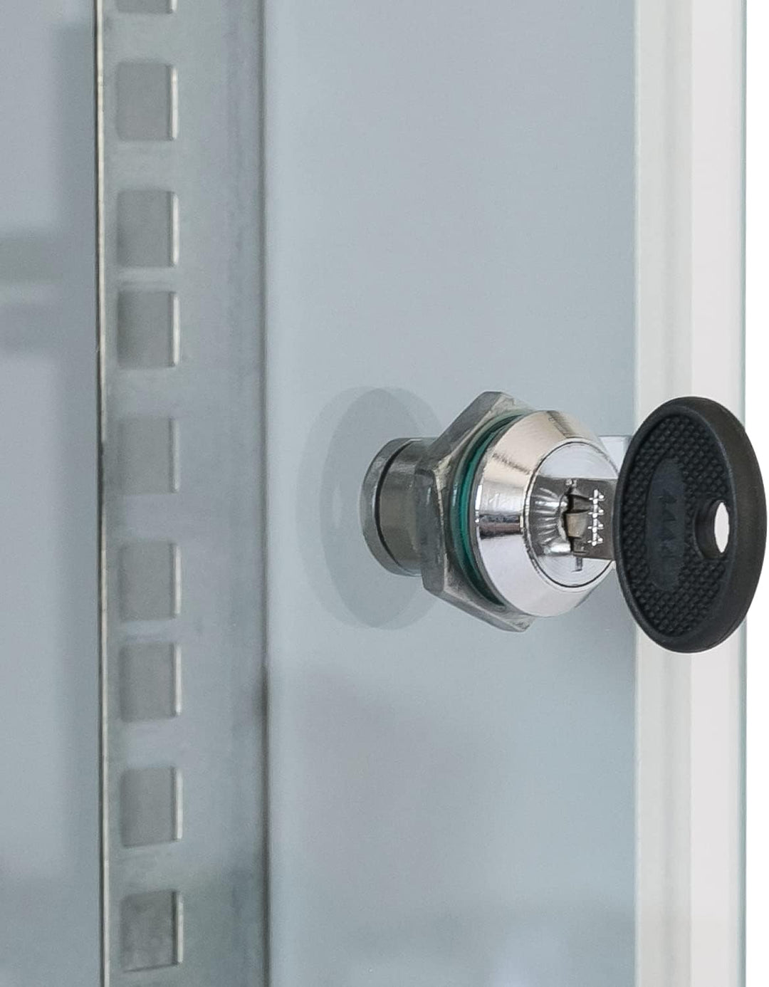 HMF 65704-07 Netzwerkschrank, Serverschrank 19 Zoll | 4 HE | 400 mm Tiefe | Glastür | Lichtgrau 4 HE