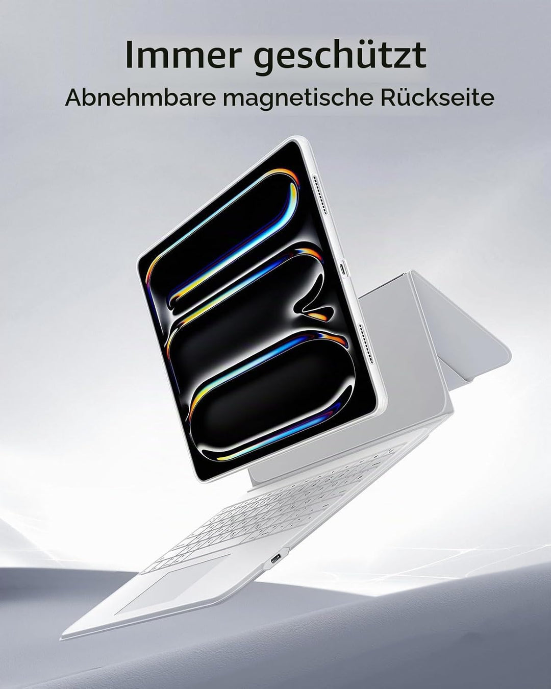 ESR für iPad Pro 13 Zoll (M5/M4) Tastatur Hülle mit Trackpad, Weiss iPad Pro 13 (2024) Weiss, iPad P