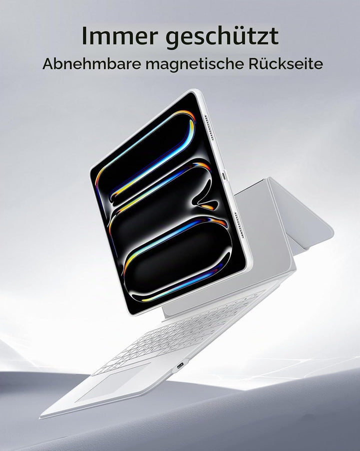 ESR für iPad Pro 13 Zoll (M5/M4) Tastatur Hülle mit Trackpad, Weiss iPad Pro 13 (2024) Weiss, iPad P