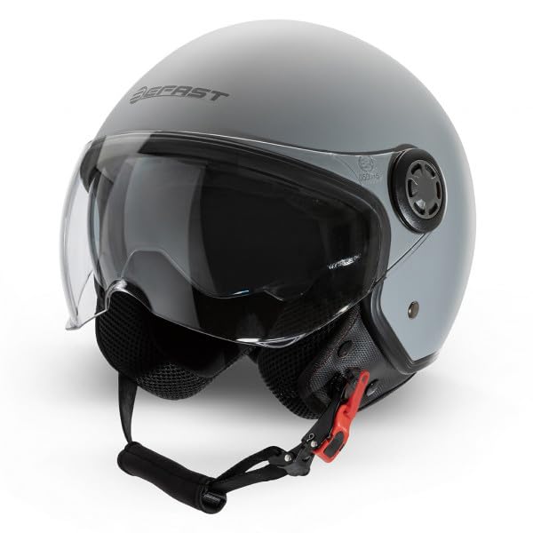 Befast | Rapid II - Zugelassener Jet-Helm mit Polycarbonat-Doppelvisier, Scooter-Helm mit Sonnenblen