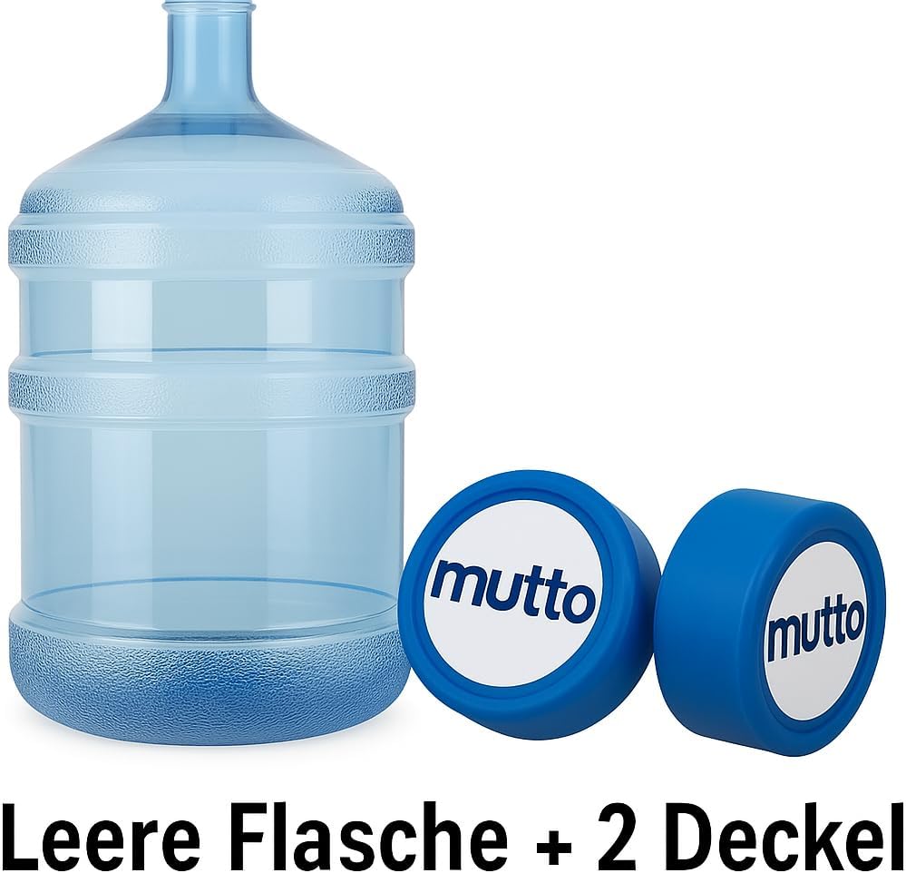 mutto Wasserflasche leer, Wasserbehälter für 19 Liter, Wiederverwendbare PET Wassergallone Leerflasc