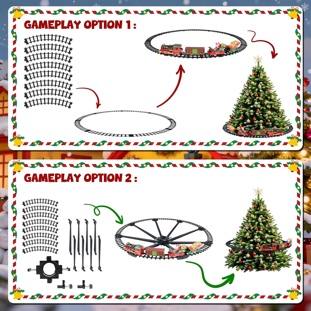 Ulikey Weihnachtsbaum Zug, Weihnachts Eisenbahn Spielset, Weihnachtszug um den Baum, Zug für Weihnac