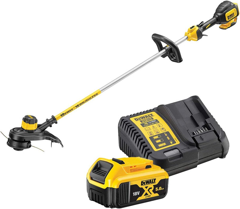 DeWalt Rasentri mmer (18 Volt, 5,0 Ah Akku, bürstenlos, 30 cm Schnittbreite, zwei-Stufen-Elektronik,