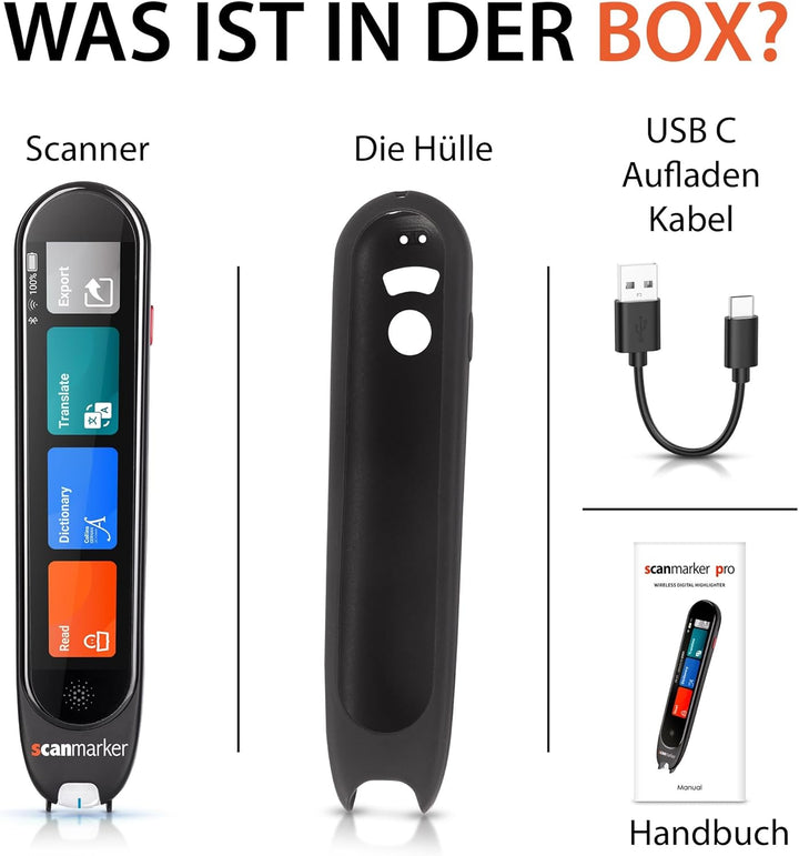 Scanmarker Air - Bluetooth-Scannerstift inkl. OCR, Textübersetzung und Sprachwiedergabe (Scanmarker