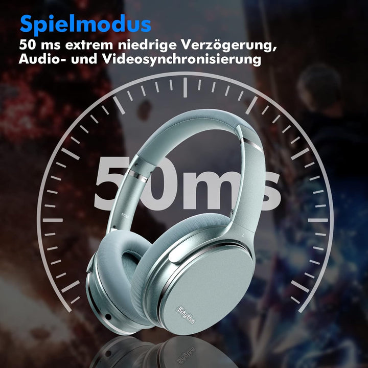Srhythm NC35 Active Noise Cancelling Kopfhörer Kabellos Bluetooth - LDAC Modus, Schnellladung, 50+ W