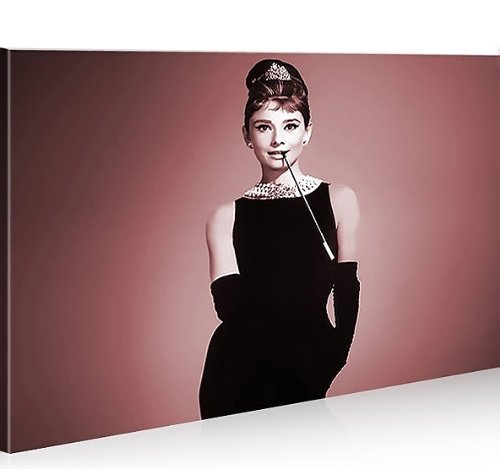 islandburner Bild Bilder auf Leinwand Audrey V2 Hepburn 1p XXL Poster Leinwandbild Wandbild Dekoarti