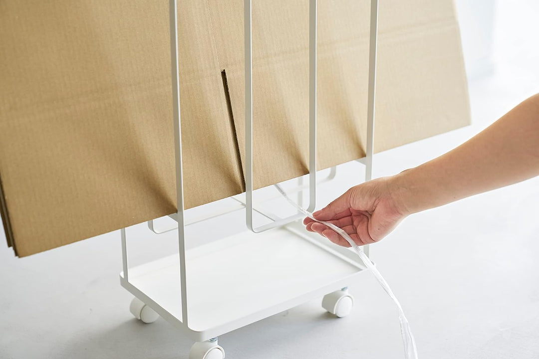 Yamazaki TOWER 5760 Karton Organizer, Weiss, Stahl, L 20 x B 30 x H 54,5cm, Weiss