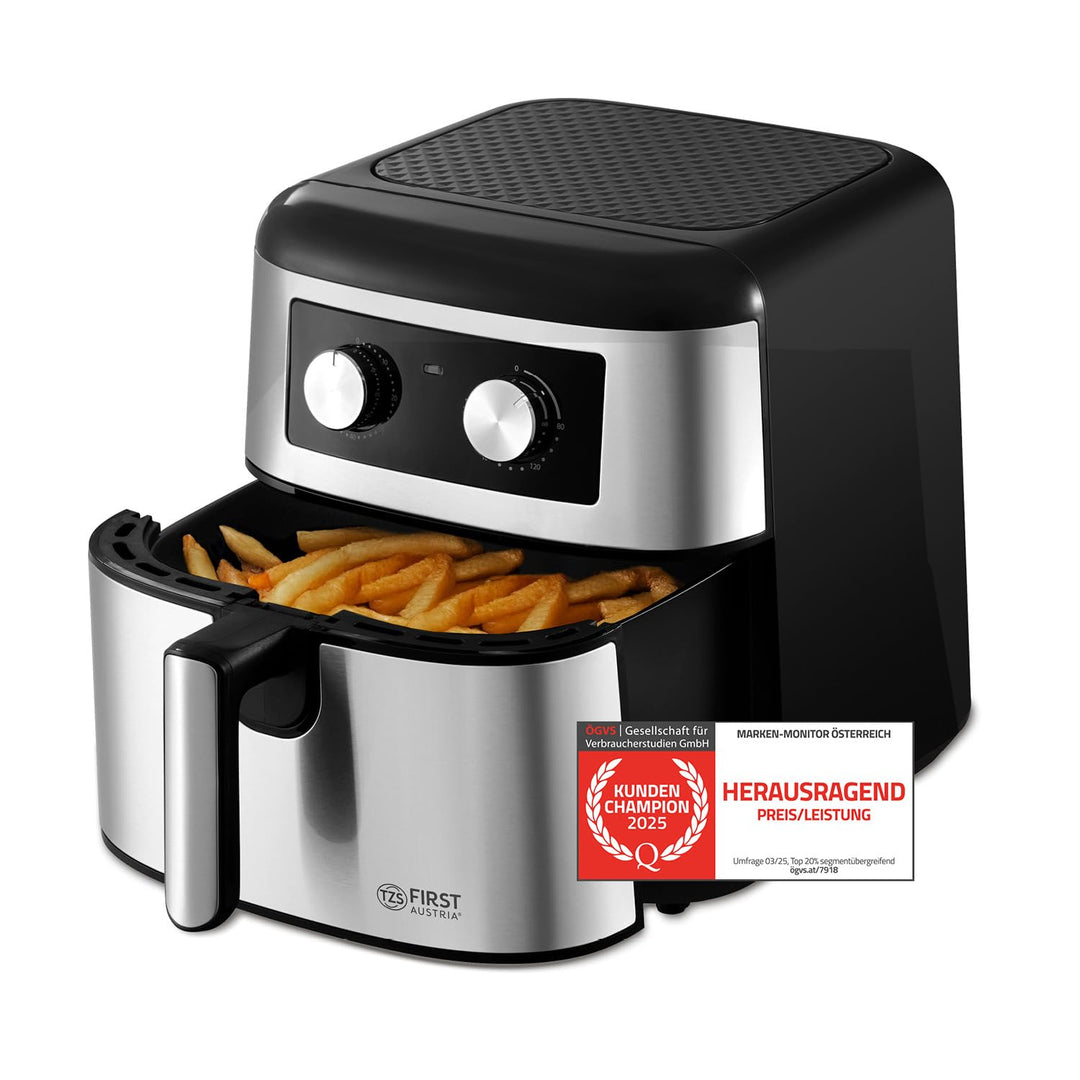TZS First Austria Air Fryer 8 L | 80-200°C | Mechanische Steuerung | Antihaftbeschichtung | 1700 W |
