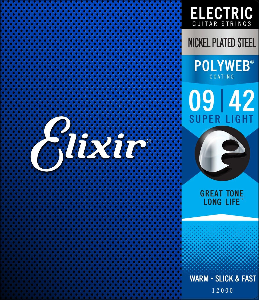 Elixir® Saiten E-Gitarrensaiten mit POLYWEB® Beschichtung, Super Light (.009-.042) & 16027 Saiten Ph