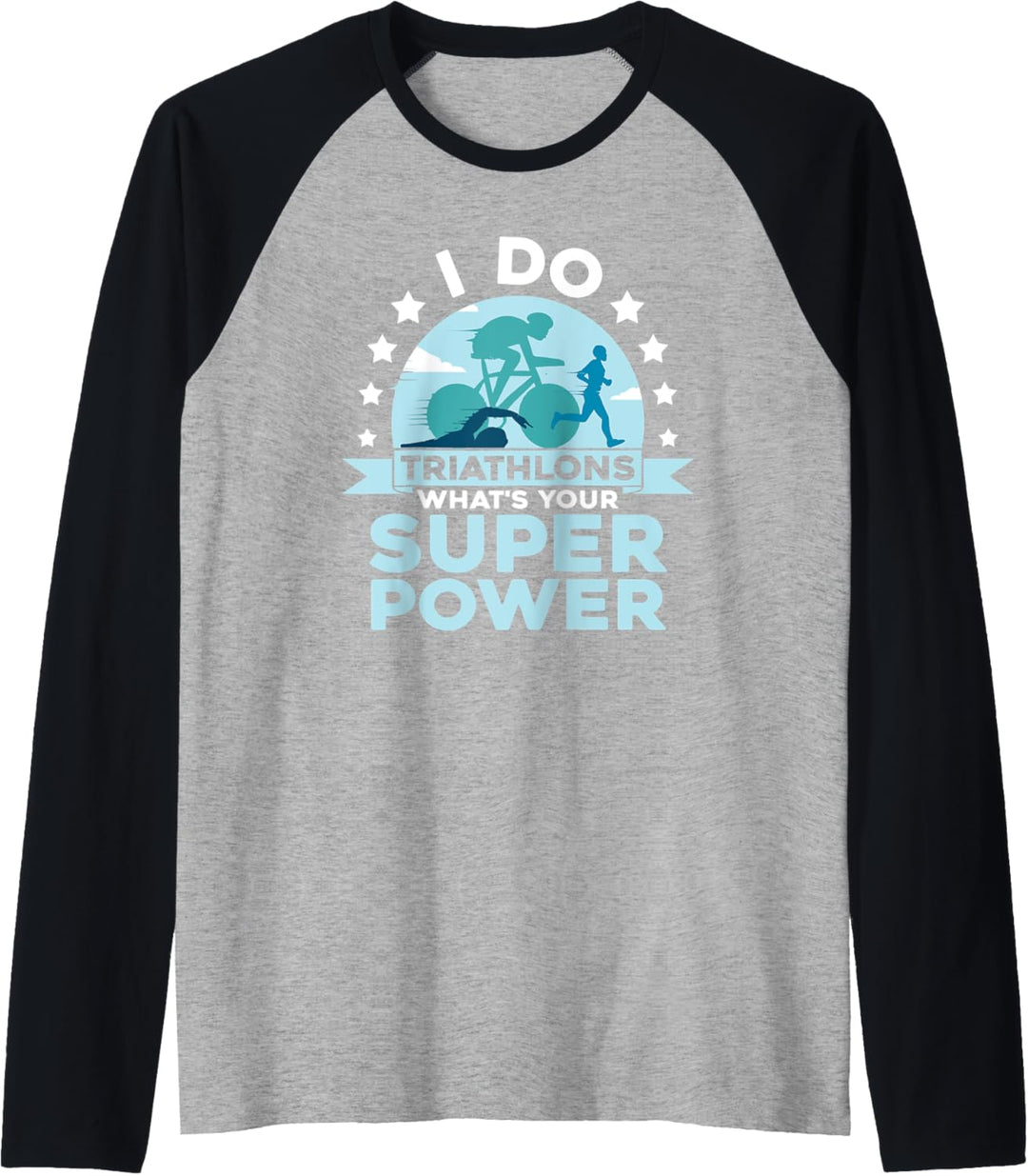 Triathlet Fahrrad Laufen Schwimmen - Ausdauersport Triathlon Raglan