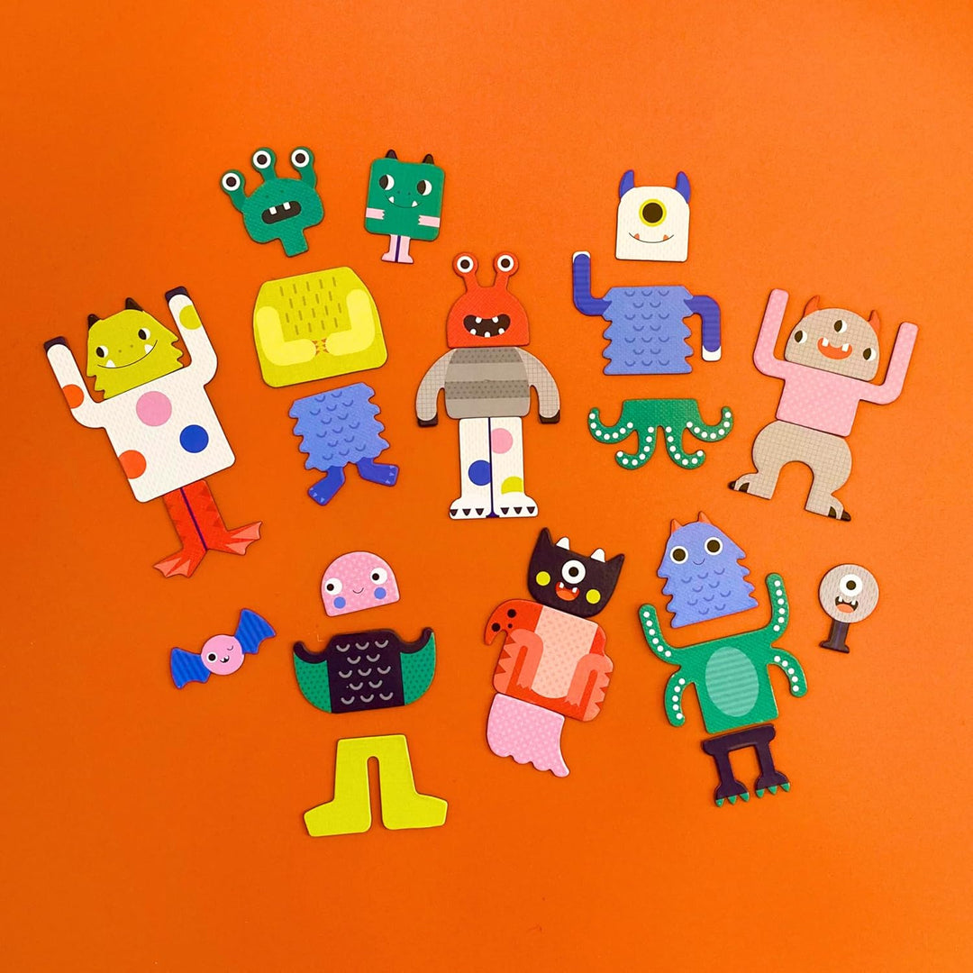 Petit Collage PTC613 5055923790106 Monsters, 25 Stück, Magnetisches Spielset Mix + Match Monster