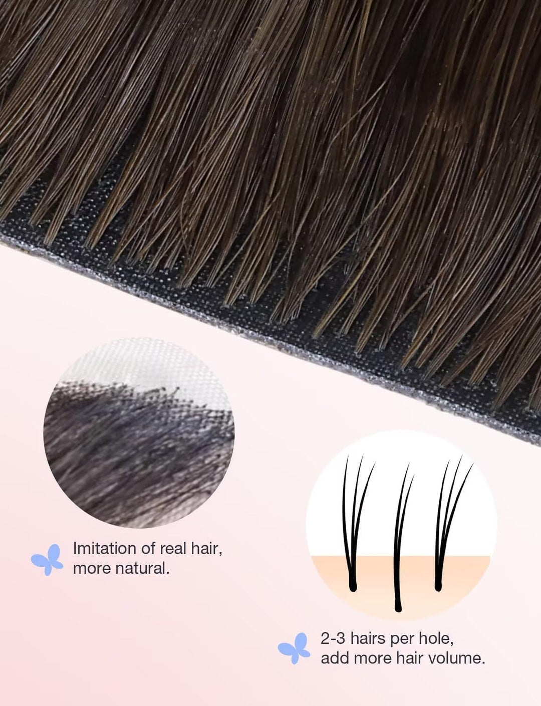 DOORES Injected Tape in Weft Haarverlängerungen, 35 cm 25 g 10 Stück, Tiefschwarz, innovative Injekt