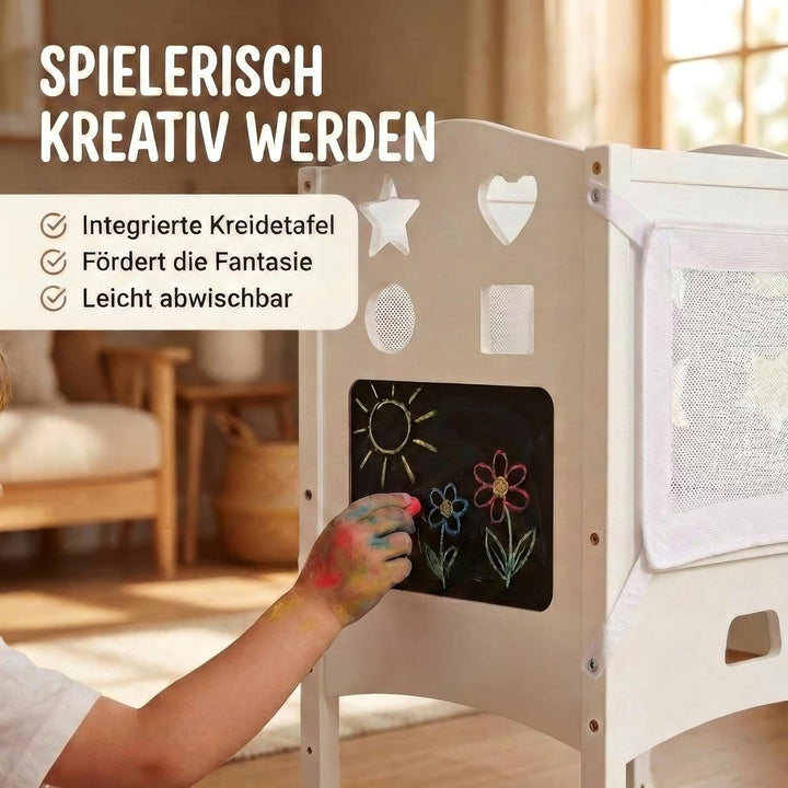 Lernturm ab 1 Jahr - Lernturm klappbar inkl. 360° Sicherheitsnetz - Extra Stabiler und massiver Lear