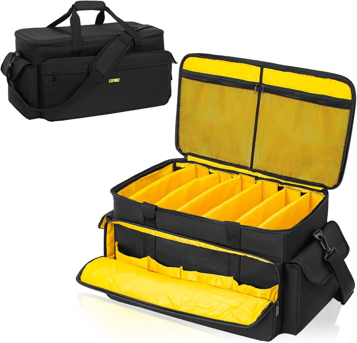 LEFOR·Z DJ Tasche,Grosse Kabel Organizer Tasche mit Abnehmbarem Gepolstertem Boden und Trennwänden,D