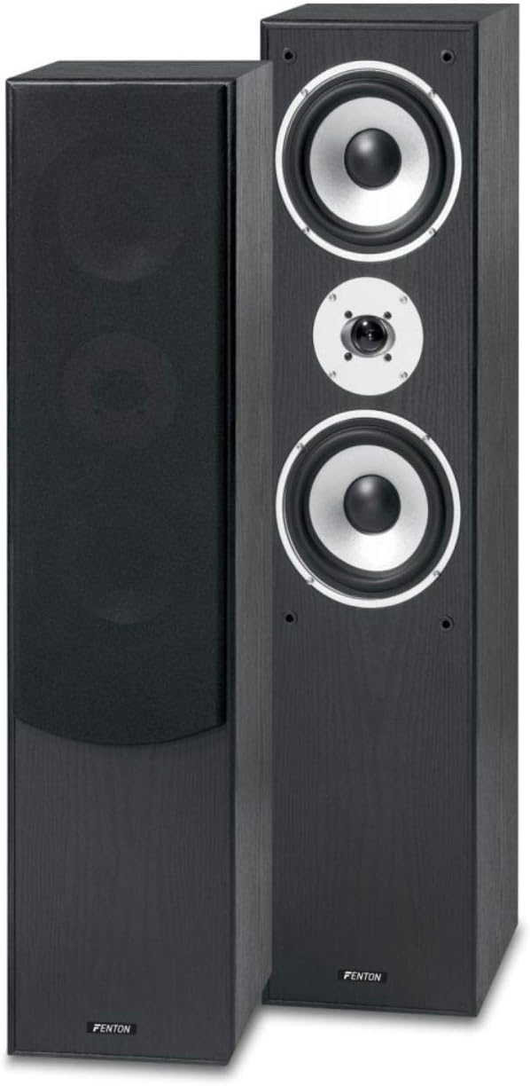 Fenton SHFT60B - HiFi Lautsprecher Tower Speaker, 500 Watt TV Soundanlage, 2X 6,5 Zoll Stereo 3-Wege