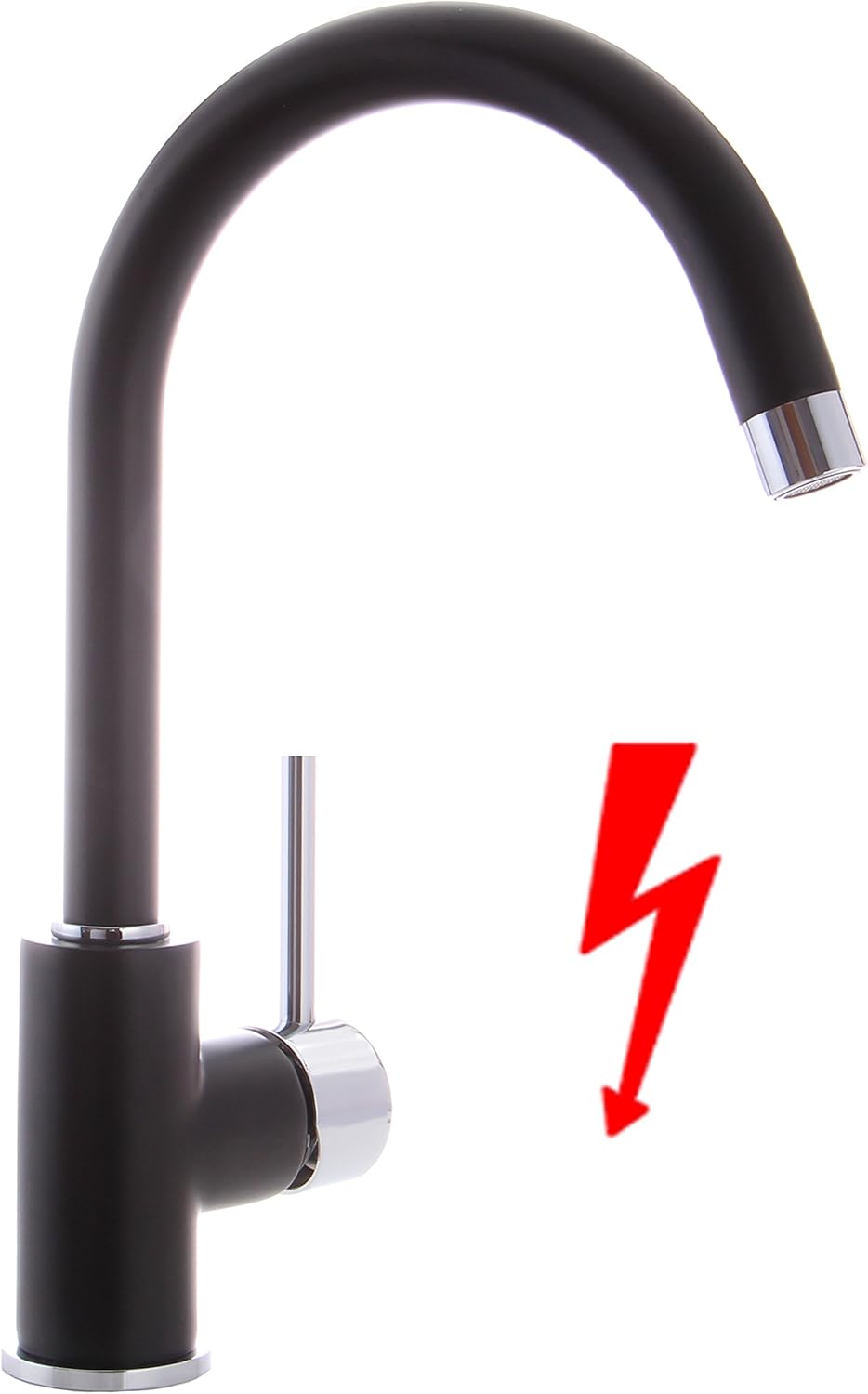 Grünblatt Niederdruck Küchenarmaturen Einhebelmischer Wasserhahn (1-Schwarz), 1-schwarz