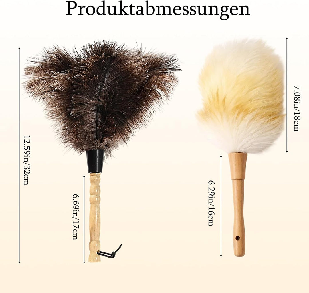 Staubwedel Straussenfedern, 2 Stück Staubwedel Set Schwarz Und Weiss, Hochwertige staubwedel Für Die