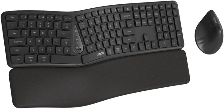 Rapoo Ergonomische Tastatur mit Maus Kabellos 8810ME QWERTZ Ergonomisches Tastatur und Vertikalmaus