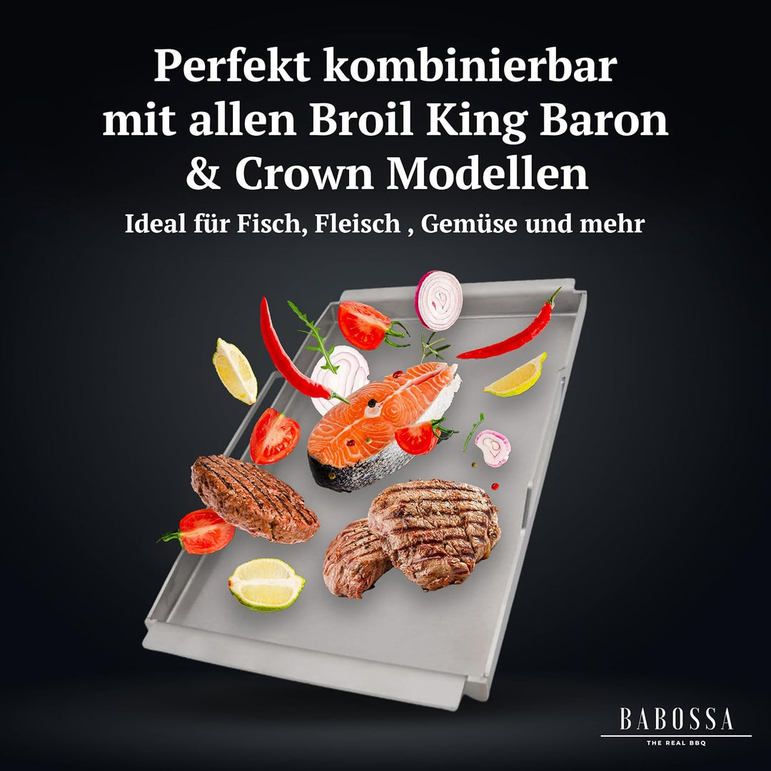 BABOSSA Premium Einsatzpfanne/Plancha kompatibel mit allen Broil King Baron & Crown Modellen | 43.4x