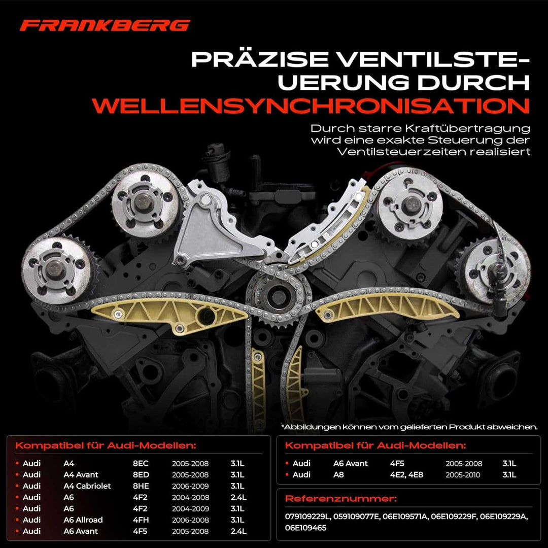 Steuerkettensatz für A4 8EC A4 Avant 8ED A6 4F2 A6 Avant 4F5 A8 4E2 4E8 2.4L 3.2L Benzin 2004-2010 0
