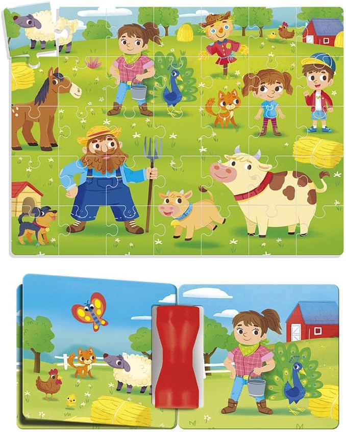 Lisciani – MONTESSORI - Sammlung von MONTESSORI-Lernspielen – 3D-Bauernhof – Puzzles – Memory-Spiel