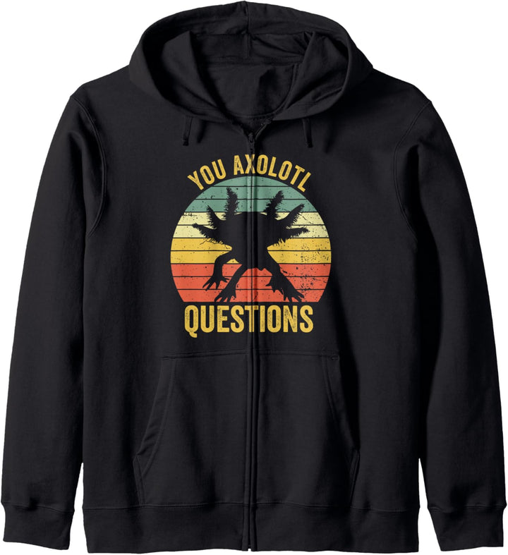 Retro 90er Jahre Vintage Axolotl Shirt Funny You Axolotl Questions Kapuzenjacke