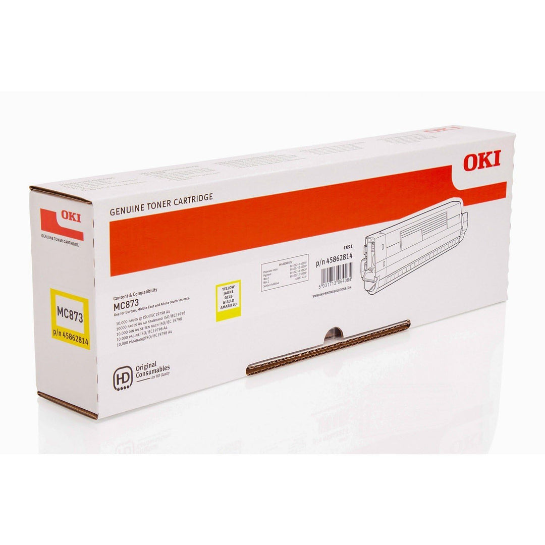 Oki MC873 Toner Gelb fuer 45862814 10000Seiten, Gelb