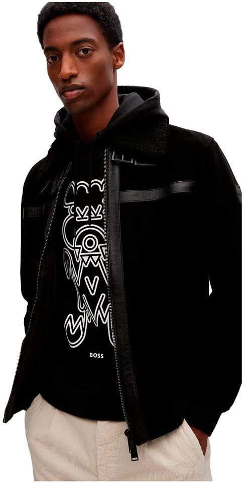 BOSS Herren Weboxy Shirt XXL Schwarz, XXL Schwarz