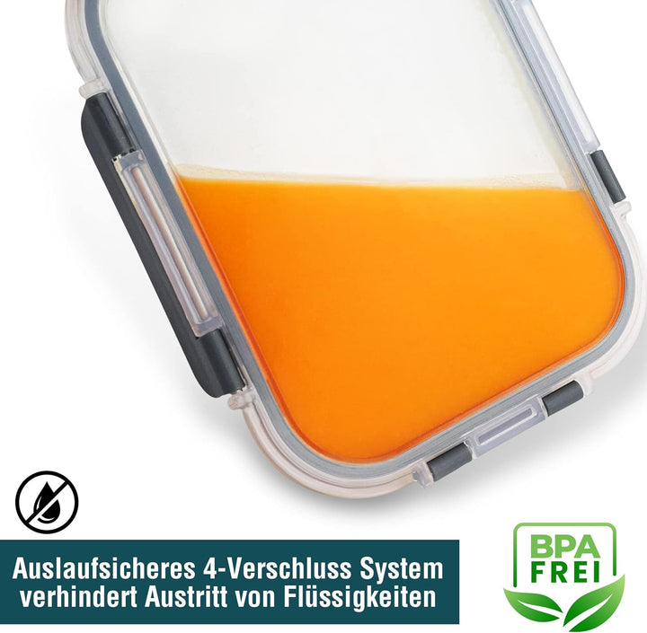 GLASWERK Meal Prep Boxen 3 Stück (640,1040, 1520 ml), Glasbehälter mit Deckel, Frischhaltedosen mit