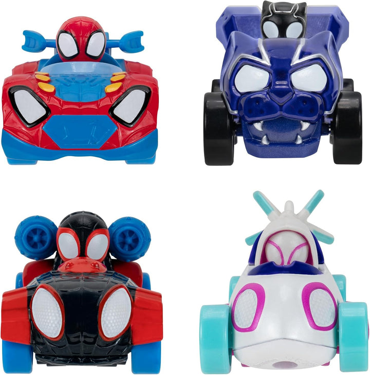 Spidey und seine Super-Freunde SNF0200 - Metall Fahrzeuge 4er-Set, Spielzeug ab 3 Jahren 4er-Pack, 4