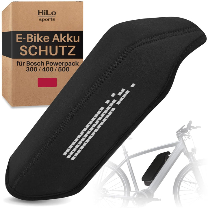 HiLo sports E-Bike Akku Schutzhülle - [Für Bosch Powerpack] - Schützt vor Kälte und Schmutz - Neopre