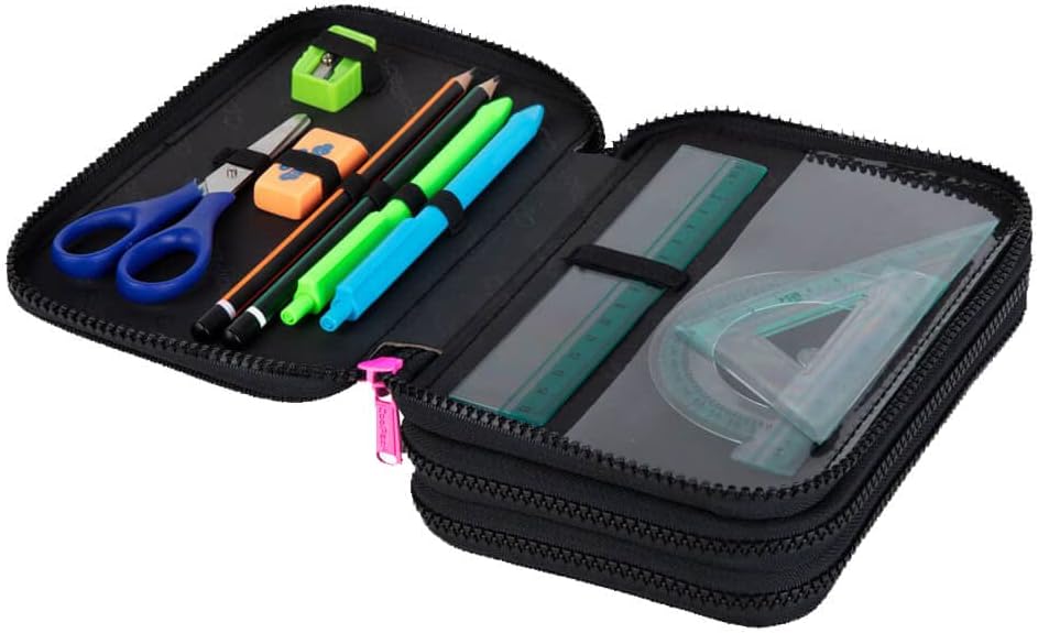 CoolPack Mäppchen Federtasche XXL 3-Fach Schulstiftetui, dreifaches Federmäppchen 44-teilig gefüllte