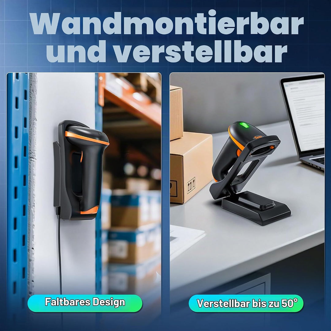 Tera Barcode Scanner wandhalterung 1D 2D QR Kabellos 2,4 GHz Wired USB 2,0 Kabelgebunden Handscanner