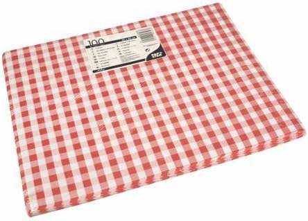 Tischsets Papier 30 x 40 cm rot Vichy (84346)