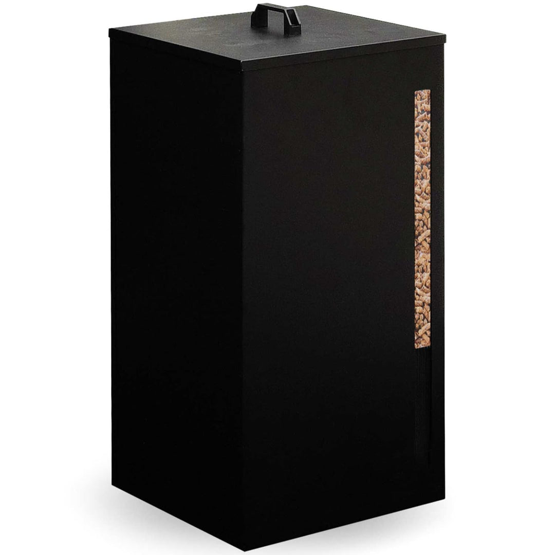 IDMarket - Pelletbehälter schwarz Kapazität 45 kg Pelletaufbewahrung 36 x 36 x 76 cm