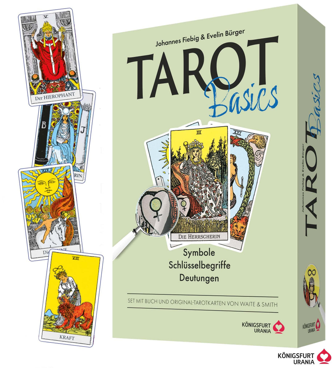 Tarot Basic Waite - Symbole, Schlüsselbegriffe, Deutungen: Set mit Buch und Original-Tarotkarten von