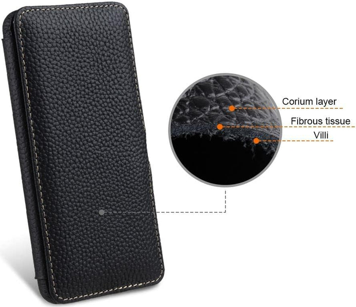 STILGUT Book Case kompatibel mit Samsung Galaxy S21 FE 5G Hülle aus Leder mit Clip-Verschluss, Leder