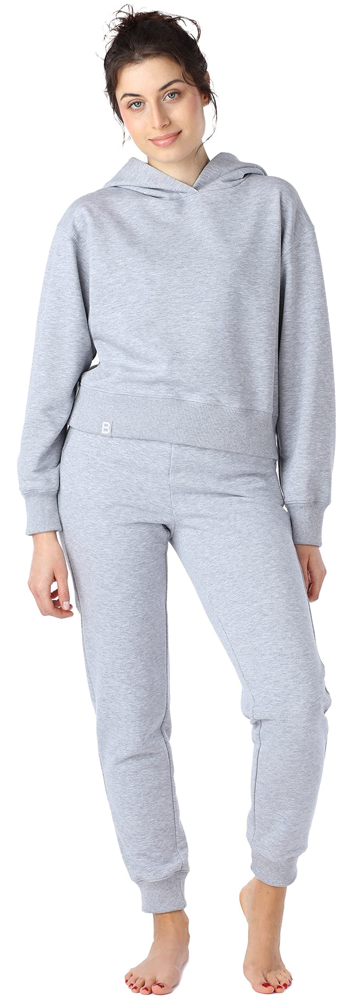 Bellivalini Sportanzug Damen Jogginganzug aus Baumwolle Zweiteiler Lange Ärmel BLV222 S Melange, S M