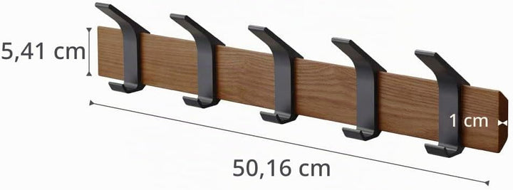 Wall coat rack - Rin - brown Schwarz, Schwarz