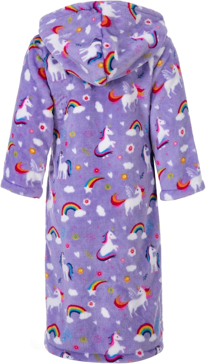 Lodunsyr Bademantel Kinder mit Kapuze für Jungen Mädchen Bademäntel Morgenmantel kuschelig warmen un
