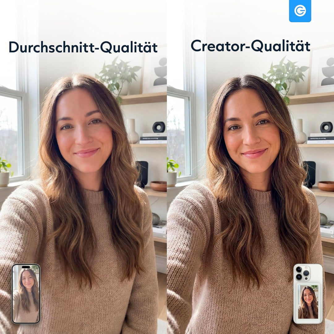 Silvergear® Selfie Monitor Handy | Selfie Monitor iPhone & Android | Smartphone Rückkamera Live Vors