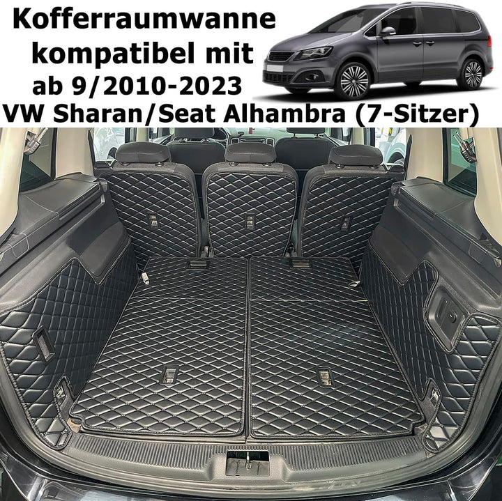 Kofferraumwanne kompatibel mit VW Sharan/Seat Alhambra ab 9/2010-2023 (6/7-Sitzer) Kofferraummatte K