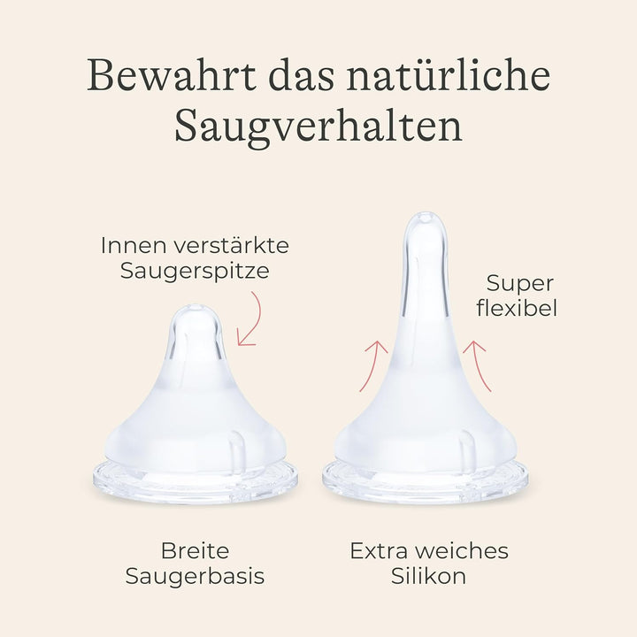 Lansinoh Babyflaschen mit NaturalWave Sauger L, 330 ml - Doppelpack - für Babys ab 6 Monate - Anti K