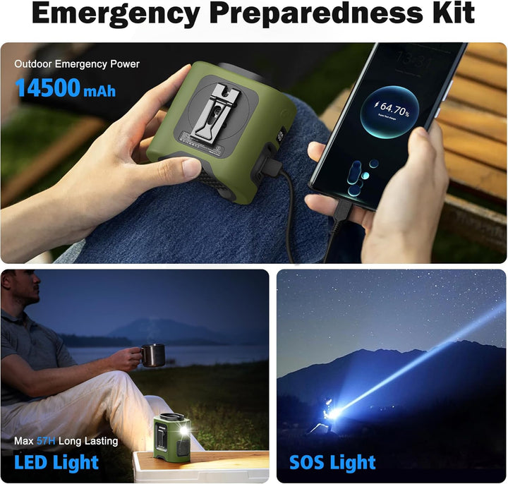 KITWLEMEN 14500mAh Tragbarer Wasit-Ventilator, Wiederaufladbarer persönlicher Clip Ventilator mit Gü