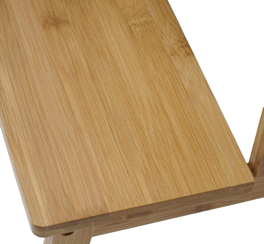 Tritthocker HWC-B87, Stufenhocker Trittbank Holzhocker, Bambus 43x47x38cm